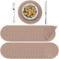 52pcs Round Burlap Placemats 12 Inch Reusable Woven Placemats Heat