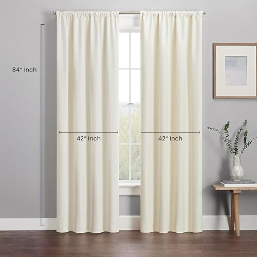 Eclipse Kendall Modern Blackout Thermal Rod Pocket Window Curtain for