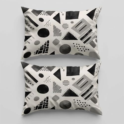 Abstract Geometric Lines Queen Duvet Cover Set, Soft Microfiber