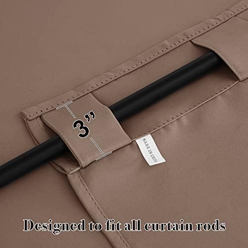 RYB HOME Blackout Curtains 72 inches Long for Bedroom, Mocha