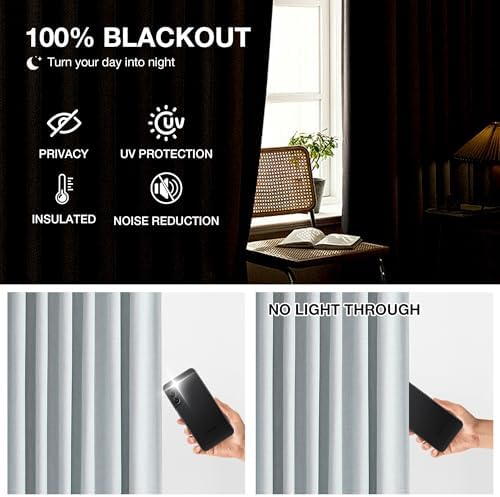 Kayne Studio Blue Gray Pinch Pleated Back Tab Full Blackout Curtains