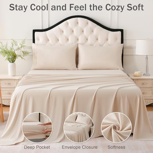 MICORAL King Bed Sheets Set, Soft Breathable Bedding Sheet Set, Sheets