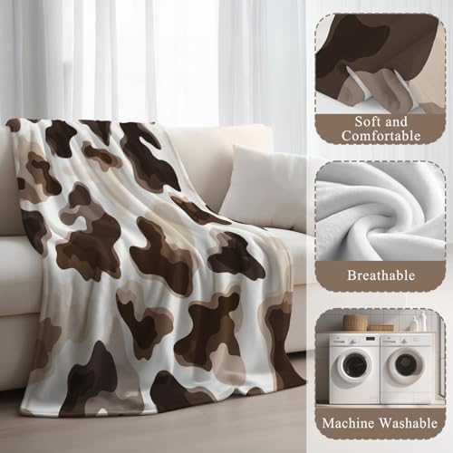 Beige Brown Blanket - Modern Microfiber Throw,Gifts for Kids Adult