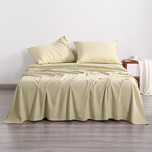 NTBAY Queen Microfiber Sheet Set, 4 Piece, 15 Inch Pocket, Light Taupe