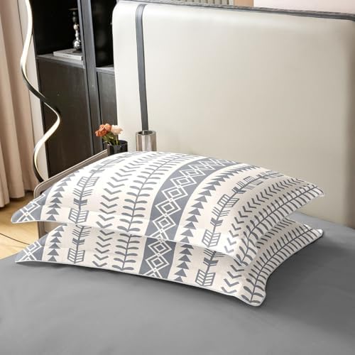 Erosebridal Boho Arrow 100% Cotton Duvet Cover Queen Beige Grey