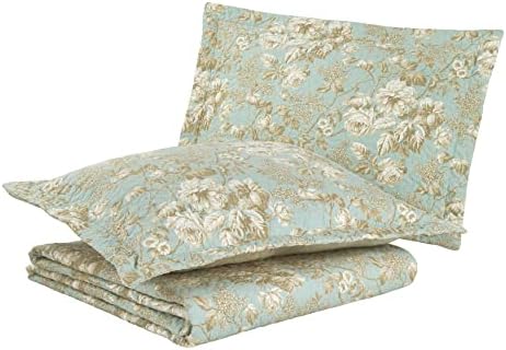 Laura Ashley Home - Twin Quilt Set, Cotton Reversible Bedding with