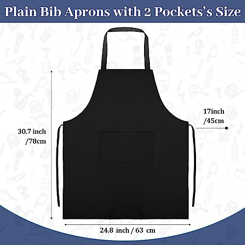 Xtinmee 30 Pack Adjustable Bib Apron with 2 Roomy Pockets Bulk Unisex