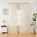 WEST LAKE 95 Inches Long Egret Ivory Pinch Pleated Sheer Curtains for