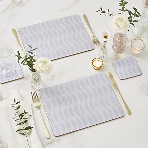 Pimpernel Eclipse Cork-Backed Placemats - Grey/Blue, Set of 4
