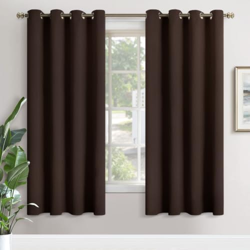 YoungsTex Brown Blackout Curtains for Bedroom 72 Inches Long 2 Panels