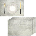 Place Mats for Table 8 | 30 x 45 cm, Light Gray Texture Cotton Linen