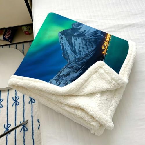 Polar Night Double-Layer Sherpa Throw Blanket 60”x 80”