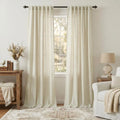 Pitalk 108 Inch Long Curtains for Living Room Birch Beige Linen Extra