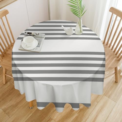 Grey and White Tablecloth Washable Dinng Table Covers Decorative for