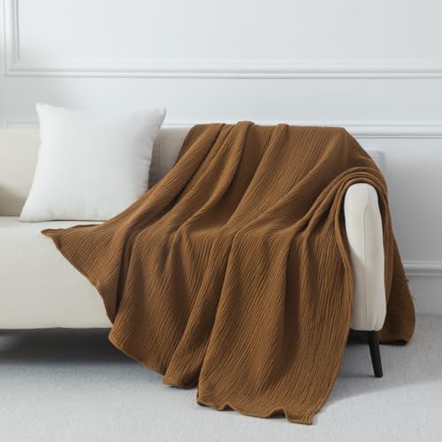 Cotton Muslin Throw Blanket, Vintage Indoor and Outdoor Use