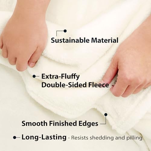 DEZ FURNISHINGS Ultra Soft Plush Fleece Throw Blanket, Double Sided