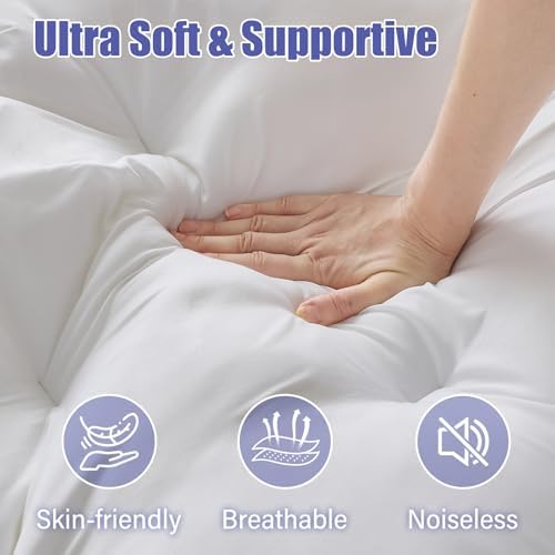 WhatsBedding 4 Inch Memory Foam Mattress Topper Queen for Back Pain
