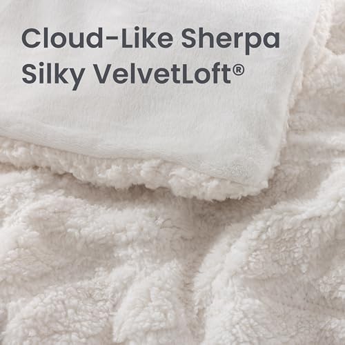 Berkshire Sherpa & Velvetloft Comforter Set King, Luxuriously Warm