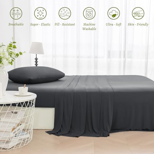 Egyptian Cotton Sheet Set 4 Piece Bed Sheet with 16'' Deep Pocket 400