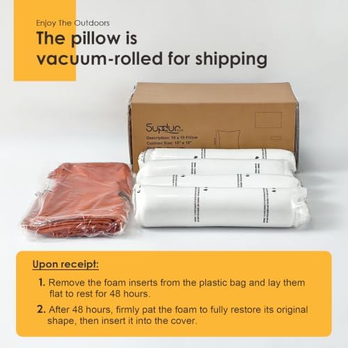 Outdoor Decorative Pillows with Coconut Button Pack of 4, 20" x 12"