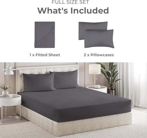 3 Piece, 100% Egyptian Cotton King Size Sheets - No Flat Sheet