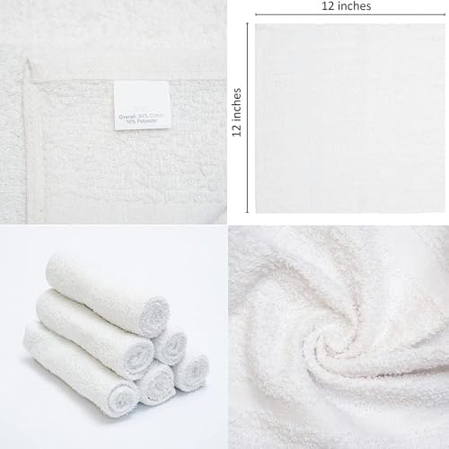 (Pack of 24) Wash Cloths Kitchen Towels 24 Pack Cotton Blend 12x12