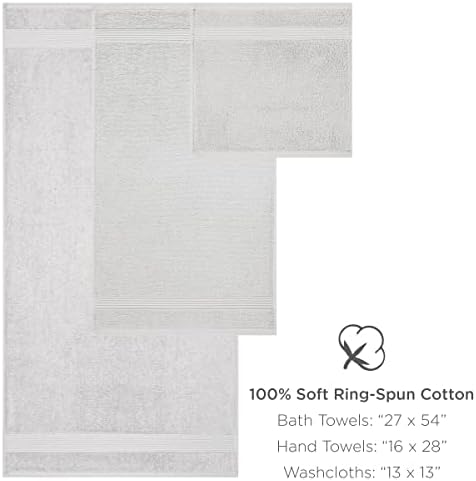 Arkwright Bath Washcloths 12 Pack - Super Soft 100% Cotton, 600 GSM
