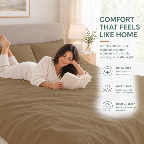 Full XL Sheet Set, 4-Piece 16" Deep Pocket, Egyptian Cotton, Taupe