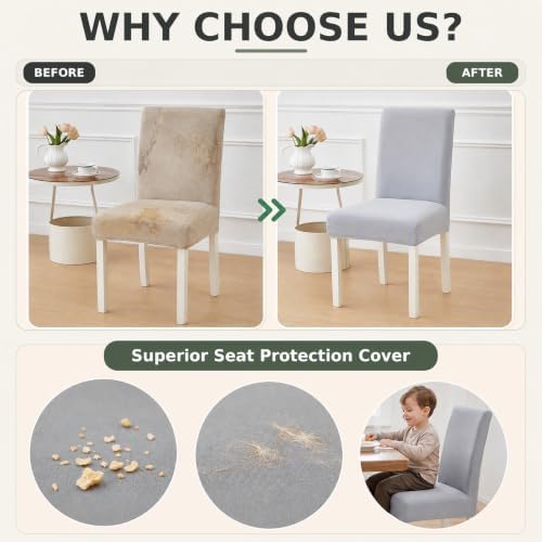 Dining Chair Covers 6 PCS Stretch Soft Washable Chair Slipcovers