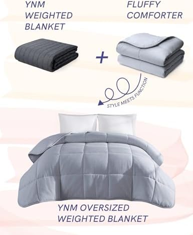 YnM Weighted Blanket King/CA King 25lbs, The Heavy Oversized Weighted