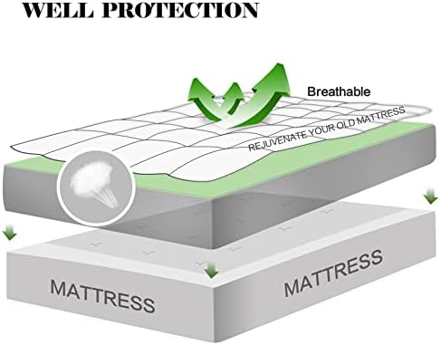EASELAND Queen Mattress Pad Cotton Pillow Top Mattress Topper Dark