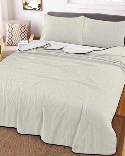 68x98in Quilt Bedding Set Pure Color Rice Breathable Summer Cooling