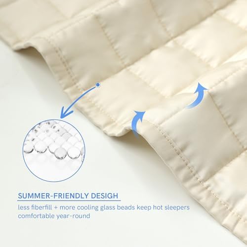 YnM Cooling Weighted Blanket for Adults, 15lbs Heavy Bed Throw for One