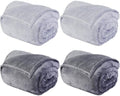 4 Pcs Fleece Throw Blanket Soft, Light Gray, Dark Gray, 50'' X 60''