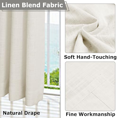 Frelement 120 Inches Extra Long Room Darkening Curtains for High