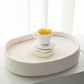 Oval Cotton Placemats Set of 6 -Coasters & Holder, Off White