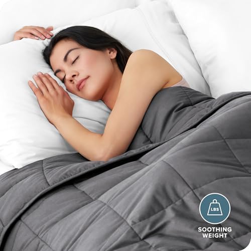 Bare Home Cotton Weighted Blanket (Grey, 40"x60" 10lbs)