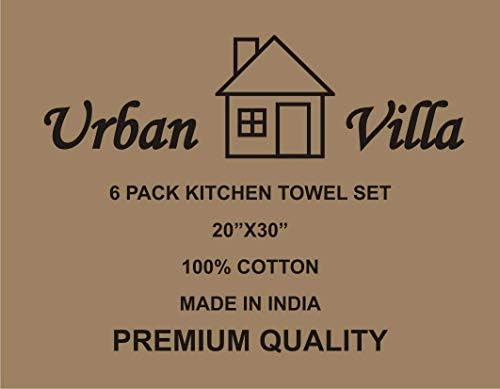 Urban Villa Kitchen Towels 100% Cotton Gray Color Dish Cloths & Dish