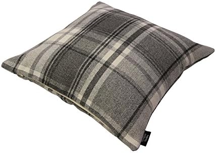 McAlister Textiles Charcoal Gray Heritage Tartan Decorative Throw