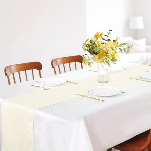 12 Pack Satin Table Runner 12 x 108 Inch Long Satin Table Runner for