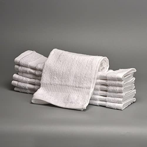 60 Pcs Machine Washable Face Towels Wholesale 13x13 Combed Cotton