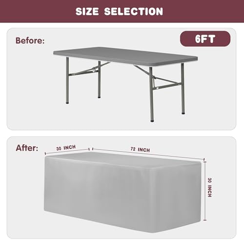 Fitted Table Cloths For 6 Foot Rectangle Tables,Vendor Booth 2 Pack