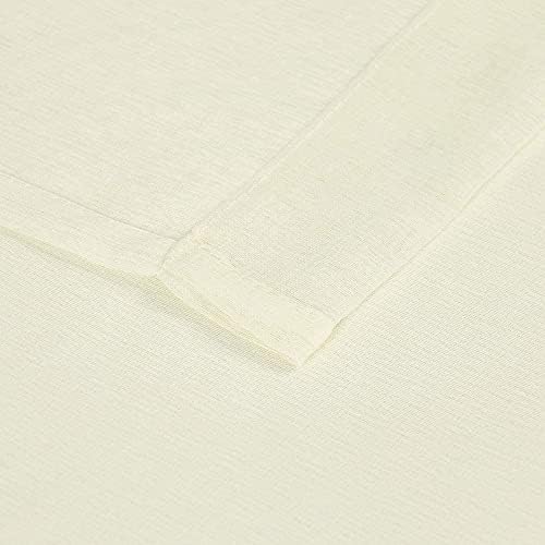 DWCN Ivory Sheer Curtains Linen Look Semi Transparent Voile Grommet