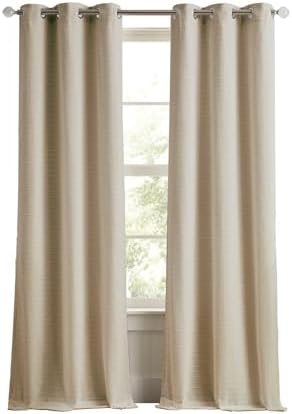 Martha Stewart Beige Room Darkening Curtains Textured Lined Grommet