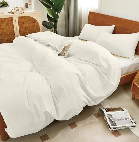 White Cotton Duvet Cover Twin Set 2 Pieces, 1 Duvet Cover 68x90