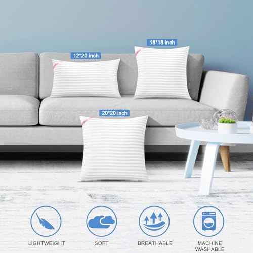 EIUE Throw Pillow Inserts, Machine Washable Pillows,Premium Polyester