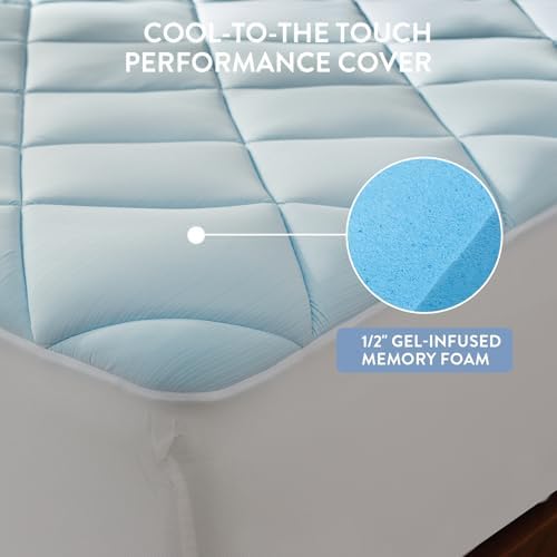 SureFit Cooling Mattress Topper Queen,Gel-Infused Memory Foam Mattress