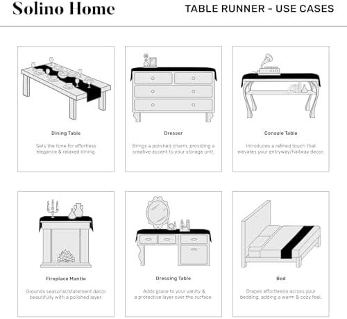 Solino Home 100% Linen Table Runner Natural, Classic Hemstitch