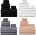 Peryiter 48 Pcs Bath Towel Set, Cotton Bulk for Bathroom, Classic