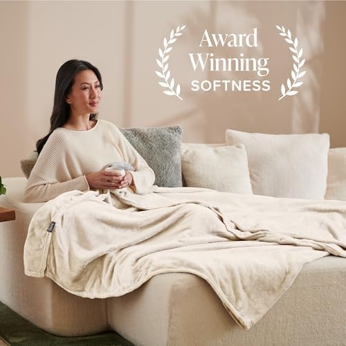 Bare Home Fleece Blanket Luxury Microplush (King, Vanilla)